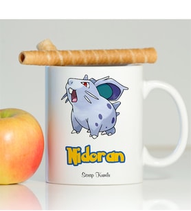 BK Gift Kişiye Özel Pokemon Nidoran Beyaz Kupa Bardak