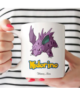 BK Gift Kişiye Özel Pokemon Nidorino Beyaz Kupa Bardak