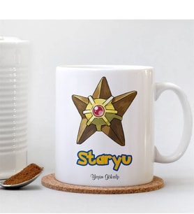 BK Gift Kişiye Özel Pokemon Staryu Beyaz Kupa Bardak