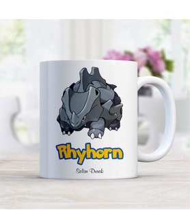 BK Gift Kişiye Özel Pokemon Rhyhorn Beyaz Kupa Bardak