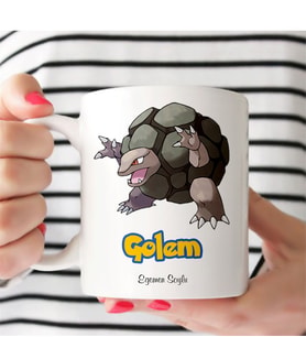 BK Gift Kişiye Özel Pokemon Golem Beyaz Kupa Bardak