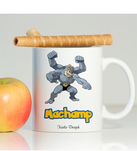 BK Gift Kişiye Özel Pokemon Machamp Beyaz Kupa Bardak