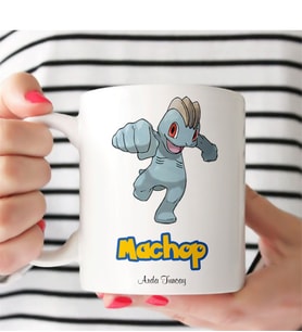 BK Gift Kişiye Özel Pokemon Machop Beyaz Kupa Bardak