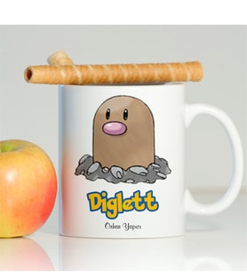 BK Gift Kişiye Özel Pokemon Diglett Beyaz Kupa Bardak