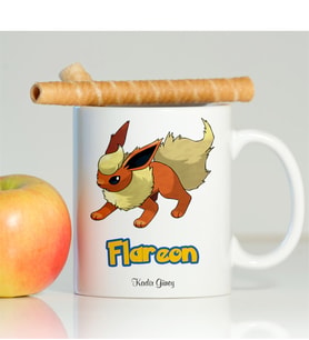 BK Gift Kişiye Özel Pokemon Flareon Beyaz Kupa Bardak