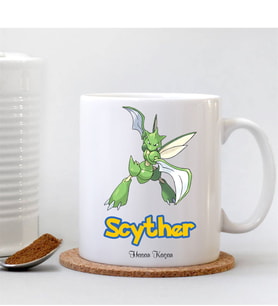 BK Gift Kişiye Özel Pokemon Scyther Beyaz Kupa Bardak