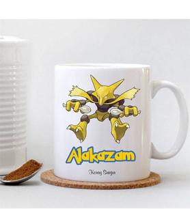 BK Gift Kişiye Özel Pokemon Alakazam Beyaz Kupa Bardak
