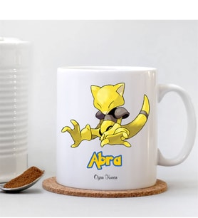 BK Gift Kişiye Özel Pokemon Abra Beyaz Kupa Bardak