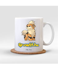 BK Gift Kişiye Özel Pokemon Growlithe Beyaz Kupa Bardak