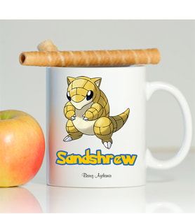 BK Gift Kişiye Özel Pokemon Sandshrew Beyaz Kupa Bardak