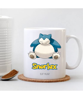 BK Gift Kişiye Özel Pokemon Snorlax Beyaz Kupa Bardak