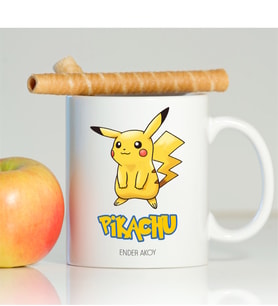 BK Gift Kişiye Özel Pokemon Pikachu Beyaz Kupa Bardak