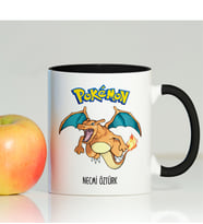 BK Gift Kişiye Özel Pokemon Charizard Siyah Kupa Bardak - 001