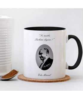 BK Gift Kişiye Özel Atatürk Siyah Kupa Bardak - 020