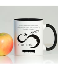 BK Gift Kişiye Özel Atatürk Siyah Kupa Bardak - 017