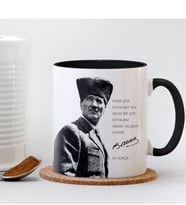 BK Gift Kişiye Özel Atatürk Siyah Kupa Bardak - 015
