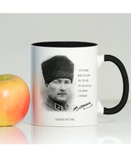 BK Gift Kişiye Özel Atatürk Siyah Kupa Bardak - 014