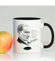 BK Gift Kişiye Özel Atatürk Siyah Kupa Bardak - 013