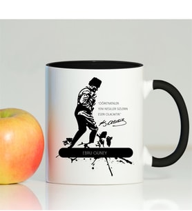 BK Gift Kişiye Özel Atatürk Siyah Kupa Bardak - 011