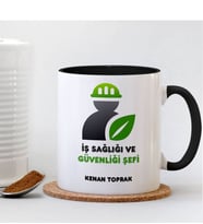 BK Gift Kişiye Özel Mesleki İş Sağlığı Ve Güvenliği Şefi Siyah Kupa Bardak - 003
