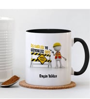 BK Gift Kişiye Özel Mesleki İş Sağlığı Ve Güvenliği Şefi Siyah Kupa Bardak - 001