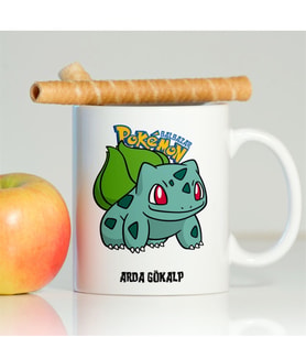 BK Gift Kişiye Özel Pokemon Balbazar Beyaz Kupa Bardak - 002