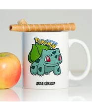 BK Gift Kişiye Özel Pokemon Balbazar Beyaz Kupa Bardak - 002