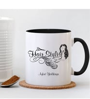 BK Gift Kişiye Özel Mesleki Hair Stylist Siyah Kupa Bardak