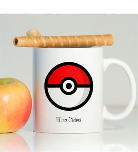 BK Gift Kişiye Özel Pokemon Beyaz Kupa Bardak - 005