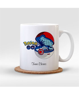 BK Gift Kişiye Özel Pokemon Beyaz Kupa Bardak - 003