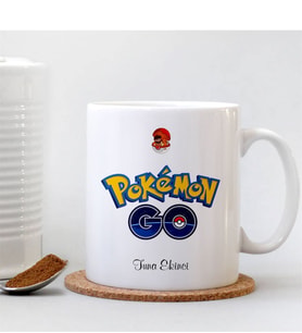 BK Gift Kişiye Özel Pokemon Beyaz Kupa Bardak - 001