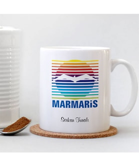 BK Gift Kişiye Özel Marmaris Beyaz Kupa Bardak - 001