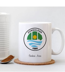 BK Gift Kişiye Özel Zonguldak Beyaz Kupa Bardak - 001