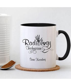 BK Gift Kişiye Özel Mesleki Radiology Technician Siyah Kupa Bardak