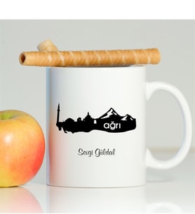 BK Gift Kişiye Özel Ağrı Beyaz Kupa Bardak - 002