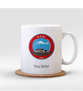 BK Gift Kişiye Özel Ağrı Beyaz Kupa Bardak - 001