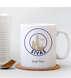 BK Gift Kişiye Özel Sivas Beyaz Kupa Bardak - 001