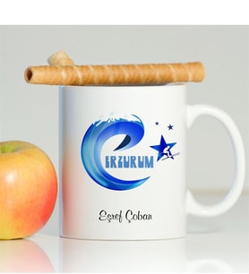 BK Gift Kişiye Özel Erzurum Beyaz Kupa Bardak - 001