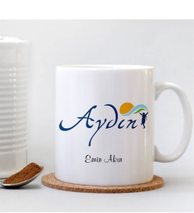 BK Gift Kişiye Özel Aydın Beyaz Kupa Bardak - 001