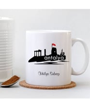 BK Gift Kişiye Özel Antalya Beyaz Kupa Bardak - 002