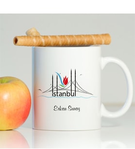 BK Gift Kişiye Özel İstanbul Beyaz Kupa Bardak - 002