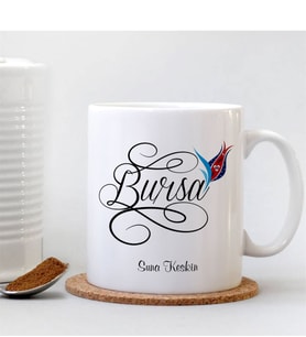 BK Gift Kişiye Özel Bursa Beyaz Kupa Bardak - 004