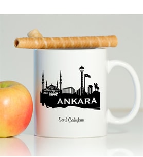 BK Gift Kişiye Özel Ankara Beyaz Kupa Bardak - 002