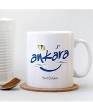 BK Gift Kişiye Özel Ankara Beyaz Kupa Bardak - 001
