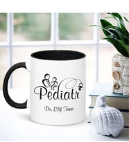 BK Gift Kişiye Özel Mesleki Pediatr Siyah Kupa Bardak