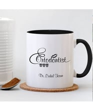 BK Gift Kişiye Özel Mesleki Ortodontist Siyah Kupa Bardak