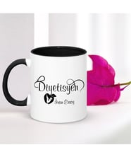 BK Gift Kişiye Özel Mesleki Diyetisyen Siyah Kupa Bardak