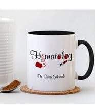 BK Gift Kişiye Özel Mesleki Hematolog Siyah Kupa Bardak