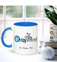 BK Gift Kişiye Özel Mesleki Ortopedist Mavi Kupa Bardak - 002