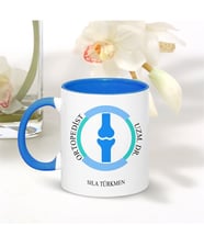 BK Gift Kişiye Özel Mesleki Ortopedist Mavi Kupa Bardak - 001